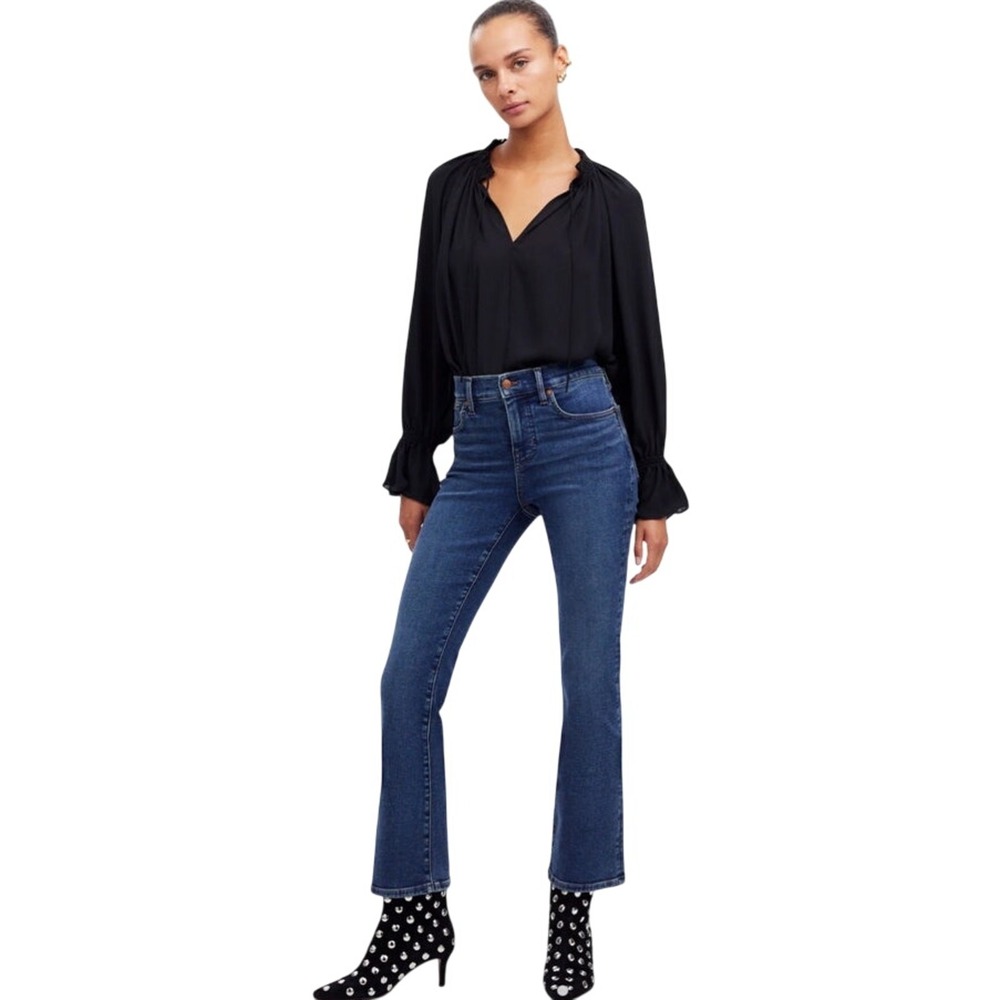 NWOT Madewell Mid‎ Rise Kick Out Crop Jeans Lenoir Wash NR489 Size 28